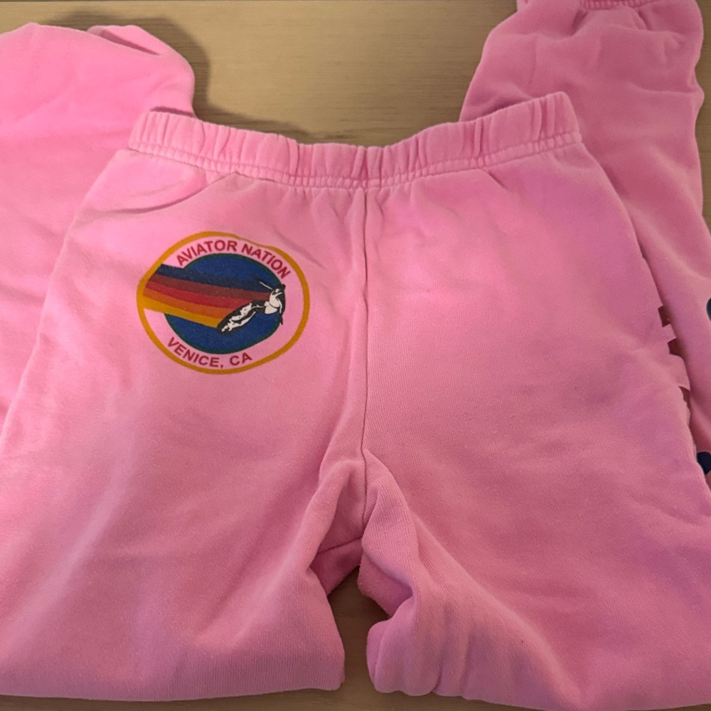 Girls size 14 Aviator Nation Bright Pink Kids Joggers. Great Condition